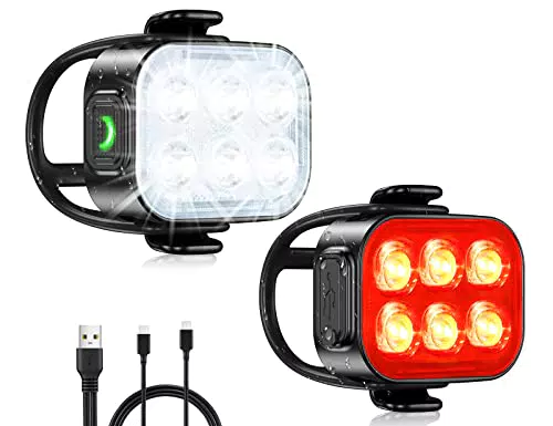 Glangeh Luci Bicicletta LED Ricaricabili Impermeabili IP65 per Equitazione Notturna