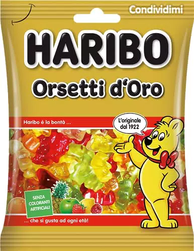 Haribo Orsetti d'Oro, Caramelle Gommose, Gusto Frutta