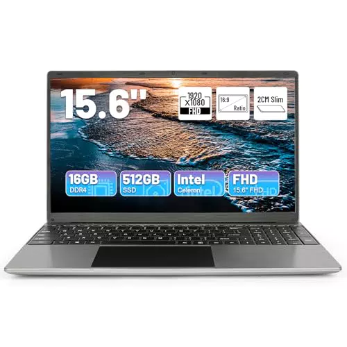 Hcjip PC Portatile 15,6" - 16GB RAM, 512GB ROM, Processore Celeron N5095