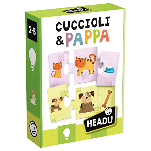 Headu Gioco Educativo Cuccioli & Pappa per Bambini 2-4 Anni - IT20058