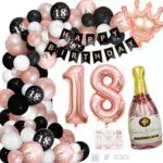 Huacici Decorazione Compleanno 18 Anni con Palloncini e Ghirlanda Buon Compleanno
