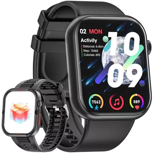 Hwagol Smartwatch Fitness Tracker 1,85'' con Contapassi e Cardiofrequenzimetro