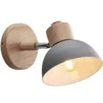 iDEGU Lampada da Parete Retrò Vintage in Metallo e Legno Orientabile E27