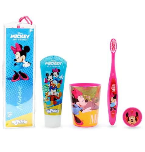 Minnie Mouse Beauty Case con Spazzolino, Dentifricio e Bicchiere Multiuso per Bambini