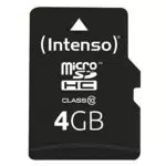 Intenso microSDHC 4 GB Classe 10 con Adattatore SD - Scheda di Memoria