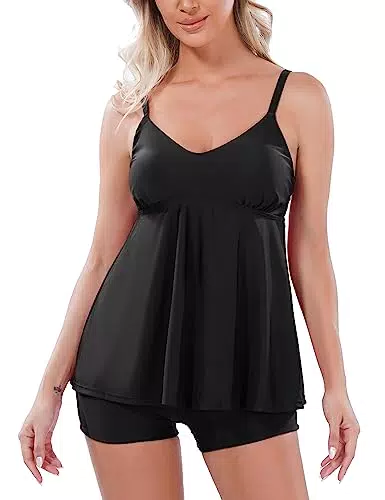 Irevial - Tankini da Donna Due Pezzi Senza Ferretto - Stile Elegante Beachwear