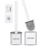 Jsdoin Scopino WC in Silicone Morbido con Porta Spazzolone Asciugatura Rapida
