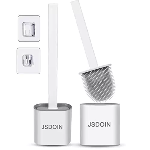 Jsdoin Scopino WC in Silicone Morbido con Porta Spazzolone Asciugatura Rapida