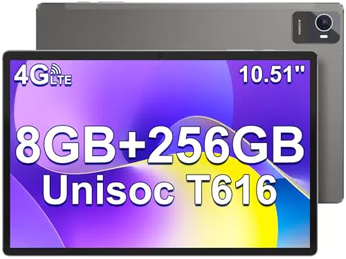Jumper Tablet 10.5" FHD, Android 12, Octa-Core T616, 8GB RAM, 256GB ROM, 4G LTE