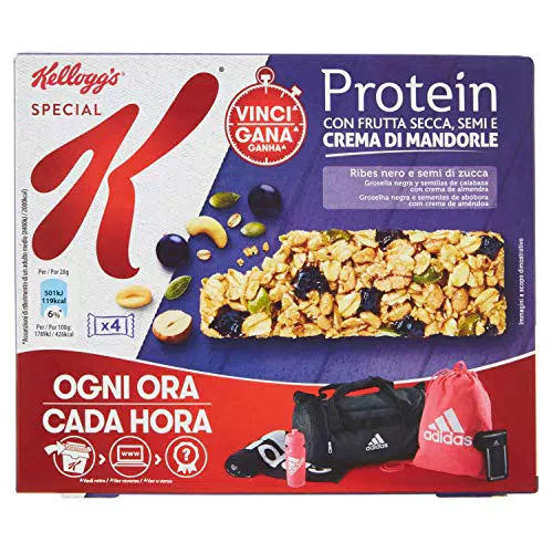 Kellogg's Barrette Frutta Secca e Crema di Mandorle - Snack Energetico Naturale
