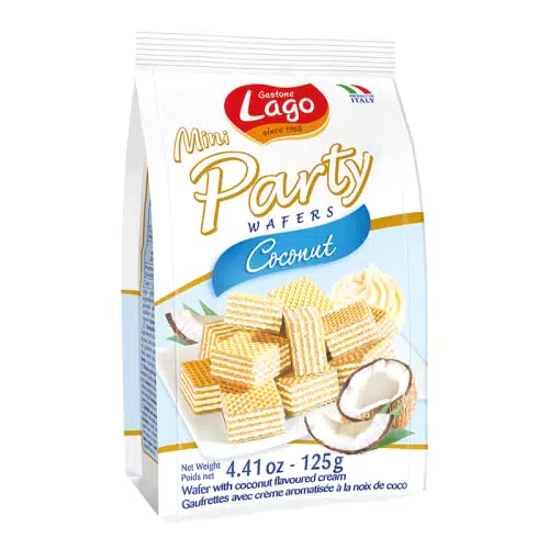 Lago Mini Party Cocco - Mini Wafer con Crema Cocco e Strati Friabili
