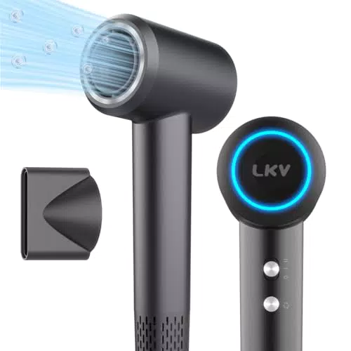 LKV Asciugacapelli Ionico Professionale 1500W con 3 Livelli di Riscaldamento
