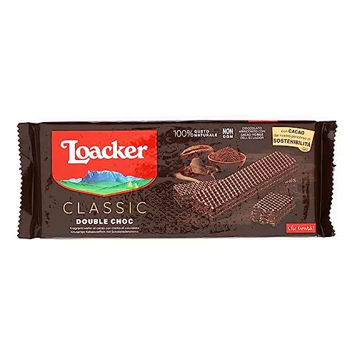Loacker Classic Double Choc - Wafer al Cacao con Crema di Cioccolato