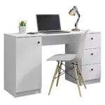 Madesa Scrivania Moderna per Ufficio e Studio con 3 Cassetti e Porta