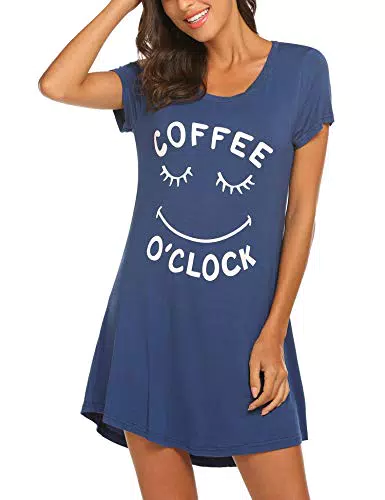 MAXMODA Camicia da Notte Donna Maniche Corte Estiva Divertente