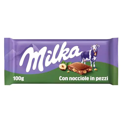 Milka Tavoletta di Cioccolato al Latte con Nocciole Spezzate e Cacao Sostenibile