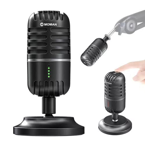 MOMAN Microfono a Condensatore Plug&Play per PC, Mac e Streaming YouTube
