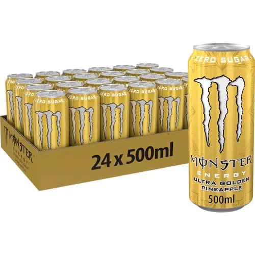 Monster Energy Ultra Gold – Bevanda Energetica Zero Zuccheri al Gusto Ananas
