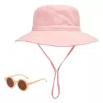 MQLSAERI Cappello da Sole e Occhiali da Sole per Bambini con Protezione UV UPF 50+