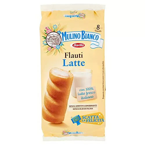 Mulino Bianco Flauti con Crema al Latte Fresco Italiano, Senza Olio di Palma