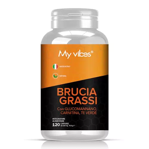 My Vibes® Glucomannano Forte - Integratori Dimagranti con Carnitina e Tè Verde