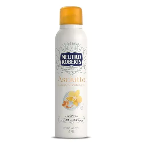 Neutro Roberts Deodorante Spray Asciutto Cedro e Vaniglia, Zero Alcol 150 ml