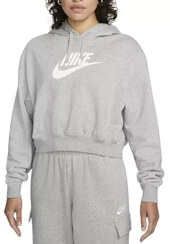 Nike DQ5850-063 Felpa con Cappuccio Donna NSW Club FLC GX Crop