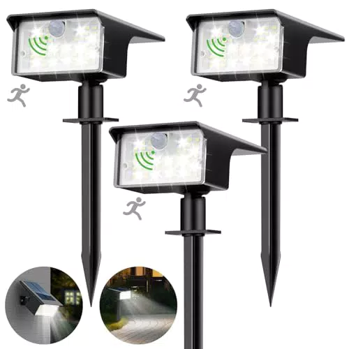 Nipify Faretti Solari a LED da Esterno con Sensore di Movimento, IP65 Impermeabili