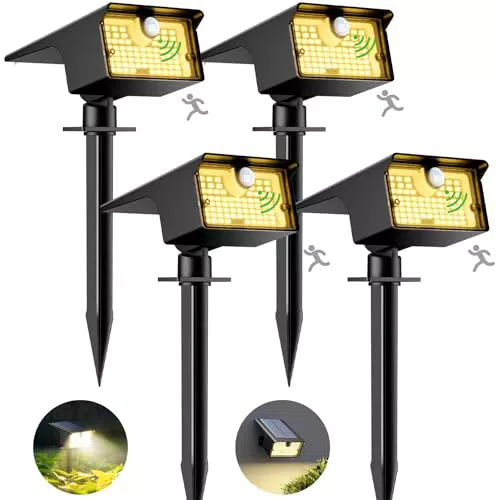 Nipify Faretti Solari a LED 62LED con Sensore di Movimento, IP65 Impermeabili