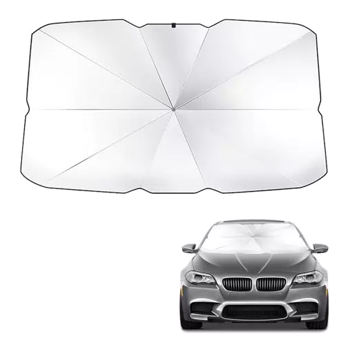 Ombrello Parasole Pieghevole per Parabrezza Anteriore Auto e SUV 140x80 cm