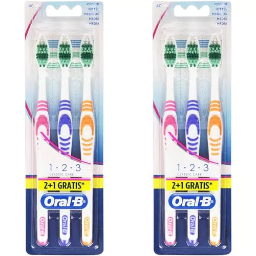 Oral-B Spazzolino Denti Manuale Ergonomico con Setole Medie per Pulizia Efficace