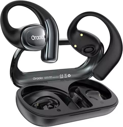 Oraolo Cuffie Open Ear Bluetooth 5.4 con Riduzione del Rumore AI e 32 Ore di Batteria
