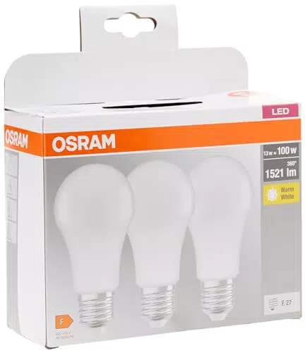 Osram Base Clas a Lampada LED E27, 13 W, Luce Calda