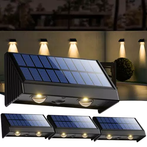 OUSFOT Lampada Solare da Esterno Impermeabile 1200 mAH per Giardino e Recinzioni