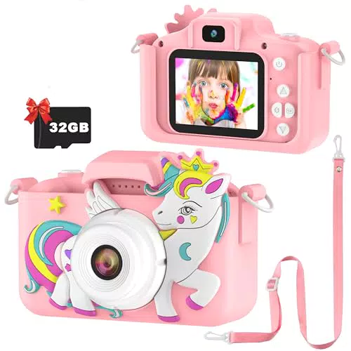 Pancellent Fotocamera Digitale per Bambini, Ricaricabile e Portatile, Regalo 3-10 Anni