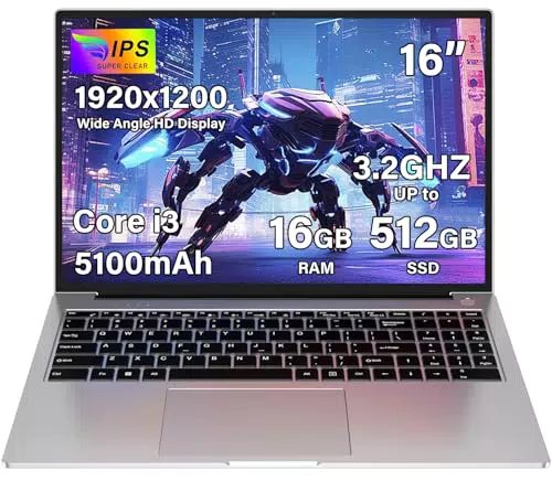 HP Notebook 16" Core i3, 16GB RAM, 512GB SSD, 1920x1200, WiFi 5G, Mouse incluso