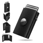 Portafoglio AirTag Uomo Slim in Vera Pelle con Protezione RFID e Finestra ID