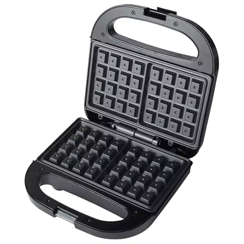 Progress EK5852P Macchina per Waffle Doppia Elettrica con Piastre Antiaderenti