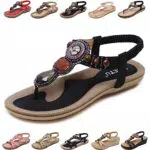 QJJQ Sandali Donna Estivi Eleganti Infradito Comodi con Strass Bohemia