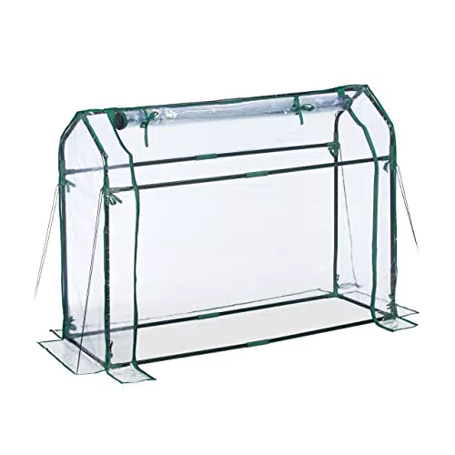 Relaxdays Serra per Orto in PVC con Porta Srotolabile - Giardinaggio Trasparente