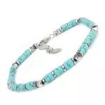 SAGA GIOIELLI® Bracciale Uomo Rondelle in Pietre Dure e Acciaio