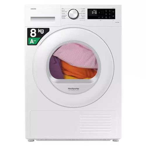 Samsung Asciugatrice Crystal EcoDry DV80CGC0B0TE, Pompa di Calore, Wifi, Sensore Optimal Dry
