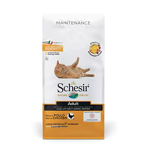 Schesir Cibo Secco per Gatti Adulti al Gusto Pollo - Crocchette Mantenimento