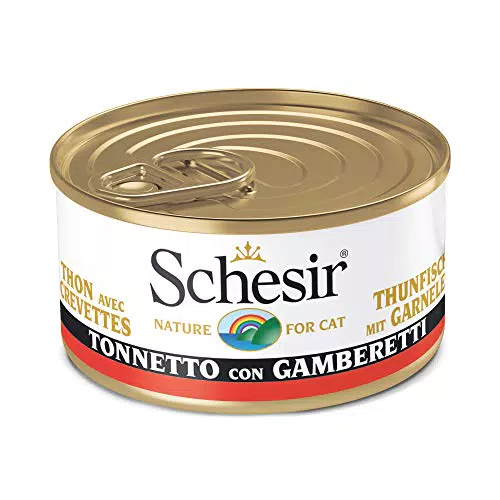 Schesir Cibo Umido per Gatti Adulti al Tonnetto e Gamberetti in Gelatina