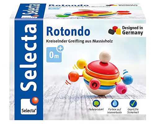 Selecta Trottola da Afferrare Rotondo in Legno - Modello 61068