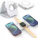Seseno Caricatore Wireless Pieghevole 3 in 1 per iPhone e Apple Watch
