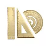Righello in Ottone per Geometria - Strumenti di Disegno per Architetti e Matematici