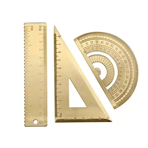Righello in Ottone per Geometria - Strumenti di Disegno per Architetti e Matematici