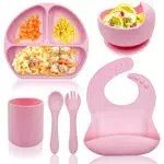 Set di stoviglie per bambini in silicone antiscivolo - Lavabile in lavastoviglie