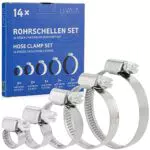 LIVAIA Set di morsetti per tubi in acciaio inox, 5 dimensioni da 8mm a 50mm